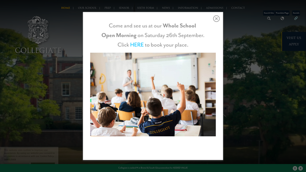Screenshot of the Colston's School Foundation website