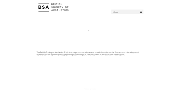 Screenshot of the The British Society Of Aesthetics website