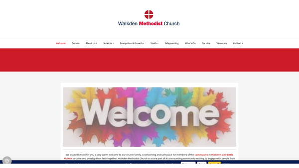 Screenshot of the Walkden Methodist Church website