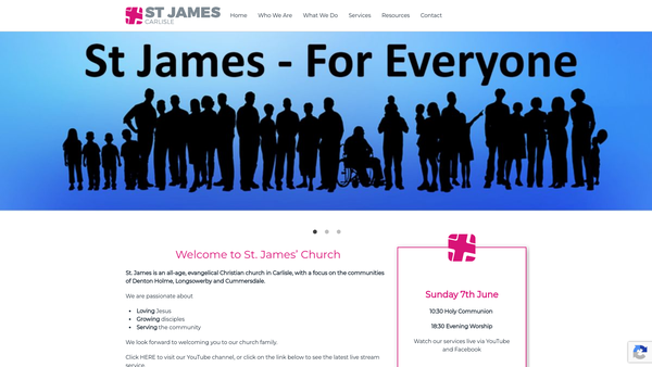 Screenshot of the The Parochial Church Council Of The Ecclesiastical Parish Of St James Carlisle website