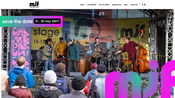 Screenshot of the Manchester Jazz Festival website