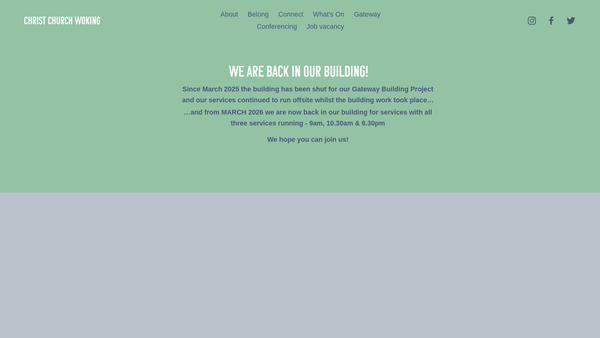 Screenshot of the The Parochial Church Council Of The Ecclesiastical Parish Of Woking Christ Church website
