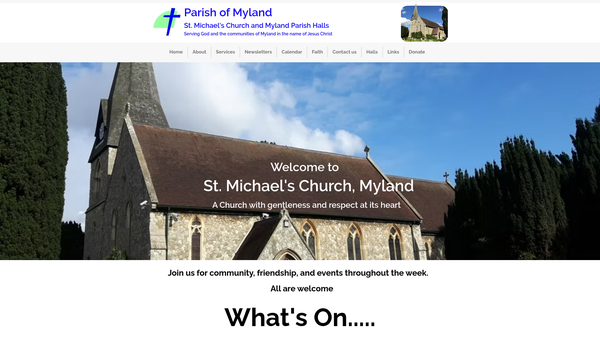 Screenshot of the The Parochial Church Council Of The Ecclesiastical Parish Of St Michael Mile End (Otherwise Myland) website