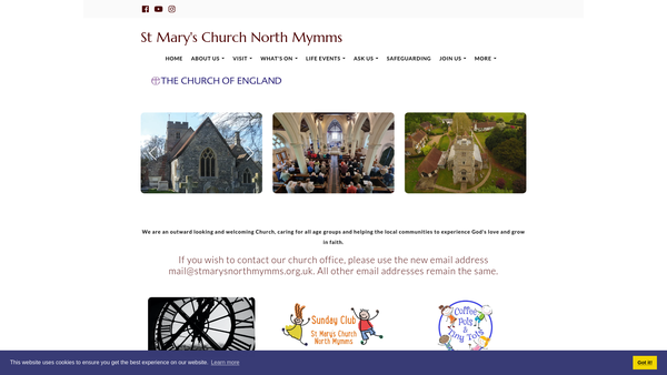 Screenshot of the The Parochial Church Council Of The Ecclesiastical Parish Of St Mary's North Mymms website
