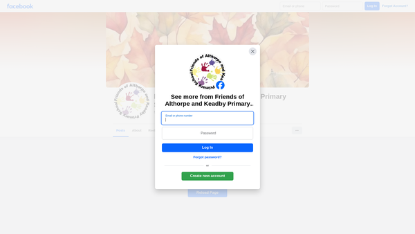 Screenshot of the Friends Of Althorpe And Keadby Primary School website