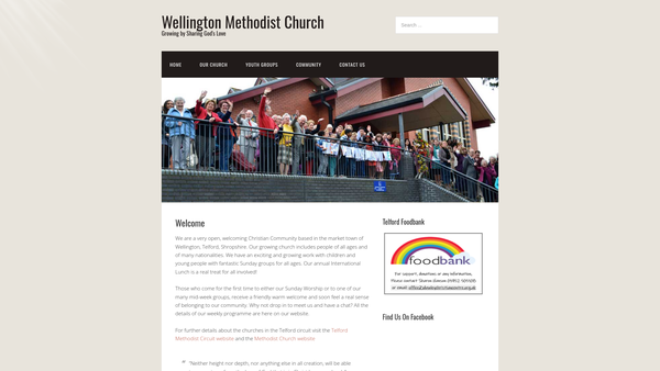 Screenshot of the Wellington Methodist Church website