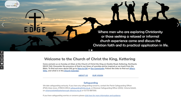 Screenshot of the The Parochial Church Council Of The Ecclesiastical Parish Of Kettering Christ The King website