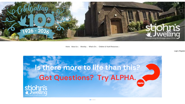 Screenshot of the The Parochial Church Council Of The Ecclesiastical Parish Of St John's, Welling website