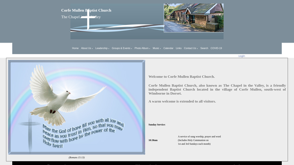 Screenshot of the Corfe Mullen Baptist Church Charity website