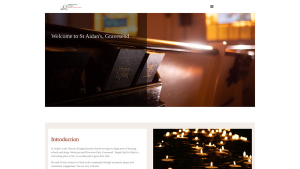 Screenshot of the The Parochial Church Council Of The Ecclesiastical Parish Of St. Aidan, Gravesend website