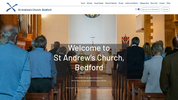 Screenshot of the The Parochial Church Council Of The Ecclesiastical Parish Of St Andrew, Bedford website