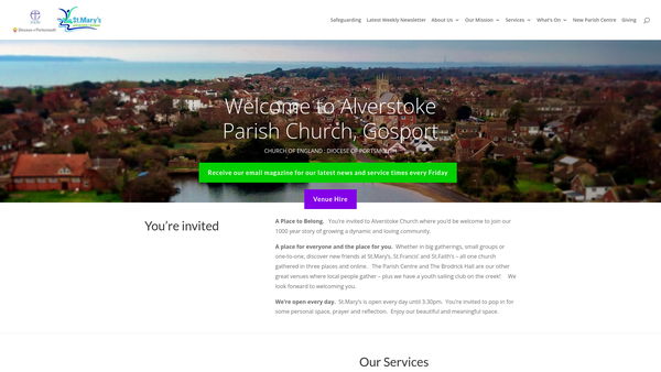 Screenshot of the The Parochial Church Council Of The Ecclesiastical Parish Of St Mary With St Faith And St Francis, Alverstoke website