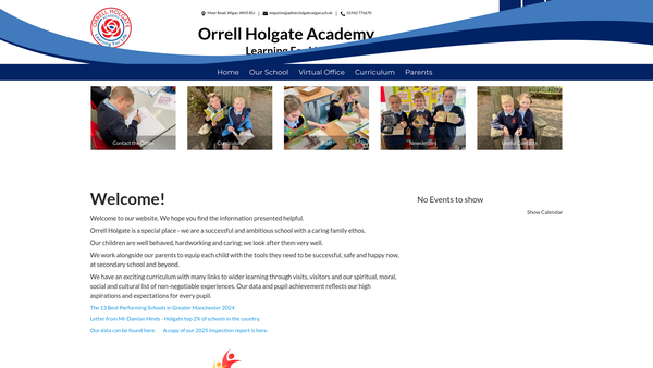 Screenshot of the Orrell Holgate Primary School Parent, Staff And Friends Association website
