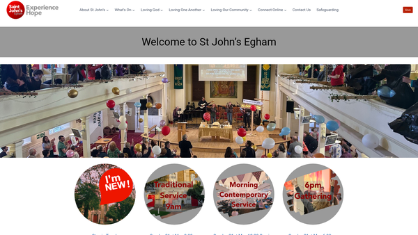 Screenshot of the The Parochial Church Council Of The Ecclesiastical Parish Of St John The Baptist Egham website