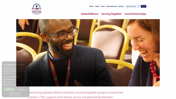Screenshot of the Churches Together In Essex And East London website