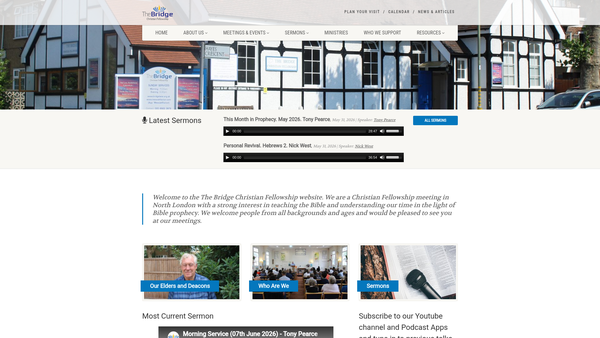 Screenshot of the The Bridge Christian Fellowship Temple Fortune website