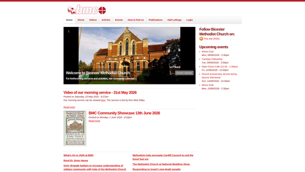 Screenshot of the Bicester Methodist Church website