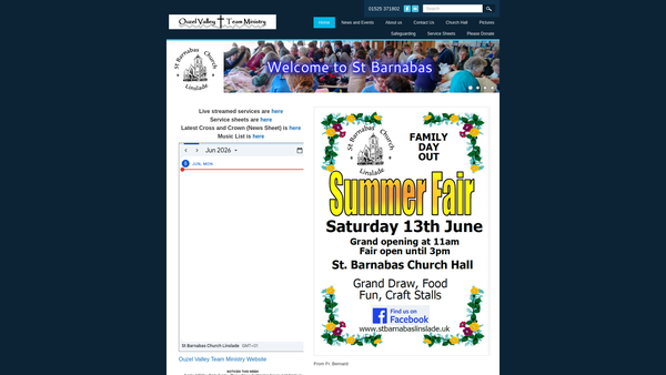 Screenshot of the The Parochial Church Council Of The Ecclesiastical Parish Of St Barnabas', Linslade website