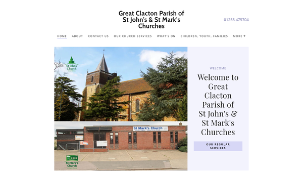Screenshot of the The Parochial Church Council Of The Ecclesiastical Parish Of Great Clacton website