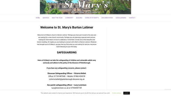 Screenshot of the The Parochial Church Council Of The Ecclesiastical Parish Of St Mary The Virgin, Burton Latimer website