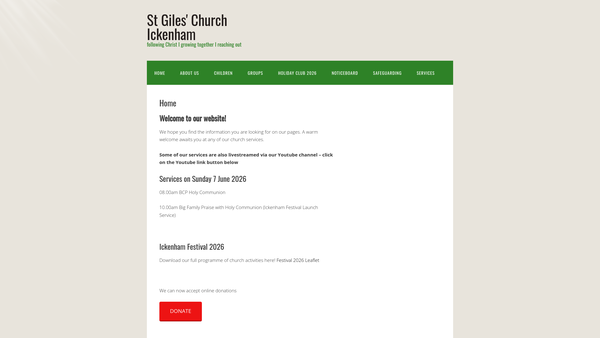 Screenshot of the The Parochial Church Council Of The Ecclesiastical Parish Of Ickenham website