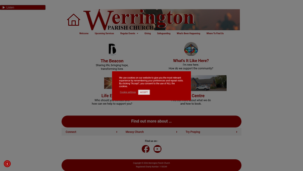 Screenshot of the The Parochial Church Council Of The Ecclesiastical Parish Of Werrington St John The Baptist With Emmanuel website