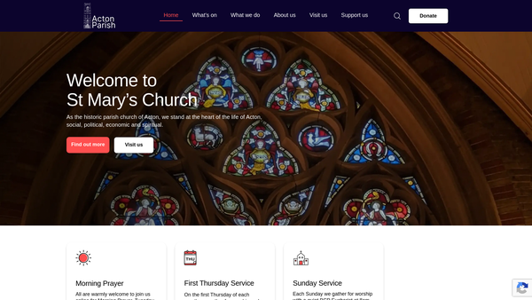 Screenshot of the The Parochial Church Council Of The Ecclesiastical Parish Of Acton website