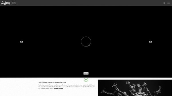 Screenshot of the Hofesh Shechter Company Ltd website