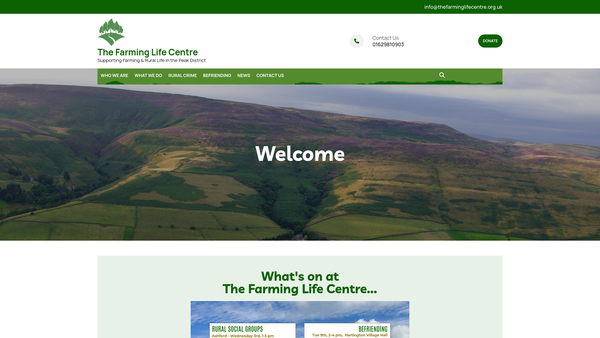 Screenshot of the The Farming Life Centre website