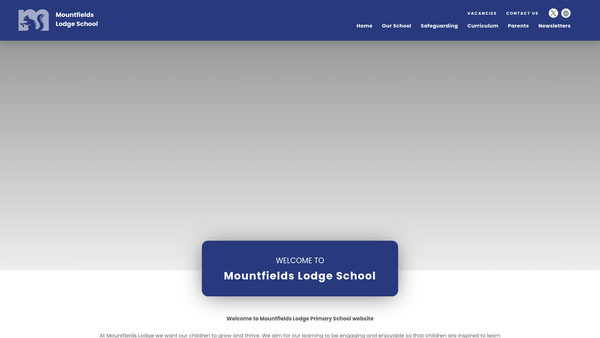 Screenshot of the Mountfields Lodge Parent Staff Association website