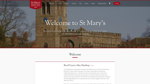 Screenshot of the The Parochial Church Council Of The Ecclesiastical Parish Of Barnard Castle With Whorlton website
