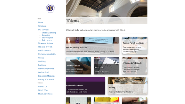Screenshot of the The Parochial Church Council Of The Ecclesiastical Parish Of St Mary, Whitkirk website