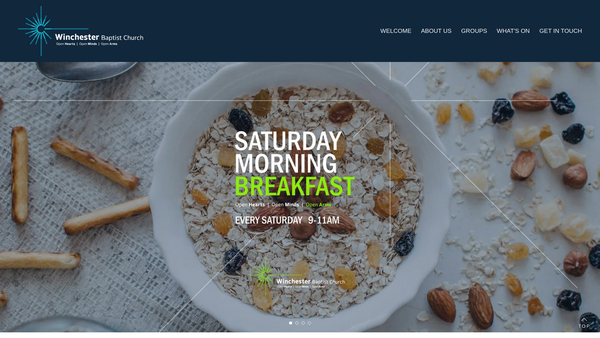 Screenshot of the Winchester Baptist Church website
