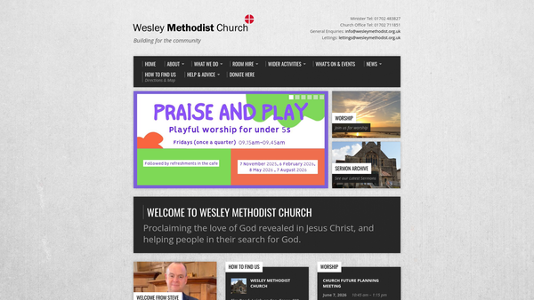 Screenshot of the Leigh Wesley Methodist Church website