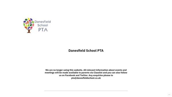 Screenshot of the Danesfield School PTA website