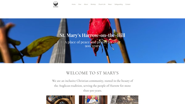 Screenshot of the The Parochial Church Council Of The Ecclesiastical Parish Of St. Mary, Harrow On The Hill website