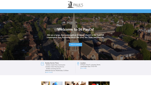 Screenshot of the The Parochial Church Council Of The Ecclesiastical Parish Of St Paul, Leamington Priors website