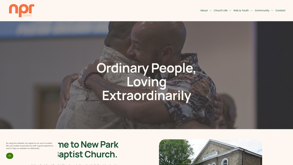 Screenshot of the New Park Road Baptist Church website