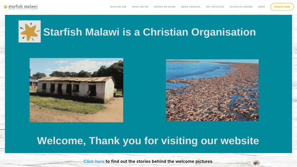 Screenshot of the Starfish Malawi website