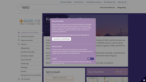 Screenshot of the The Parochial Church Council Of The Ecclesiastical Parish Of Kingsthorpe website