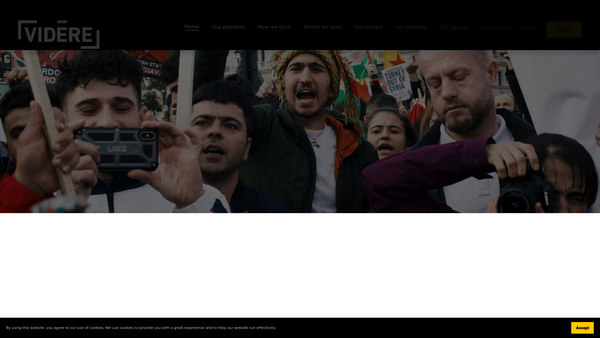 Screenshot of the Videre Est Credere website