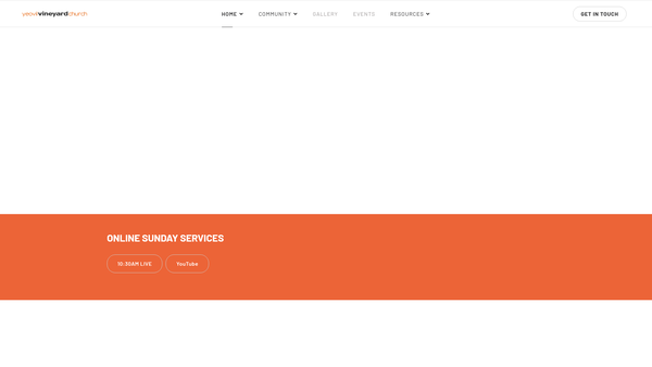 Screenshot of the Yeovil Vineyard Church website