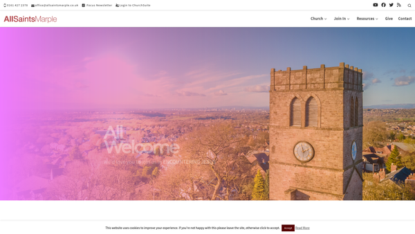 Screenshot of the The Parochial Church Council Of The Ecclesiastical Parish Of All Saints Marple website