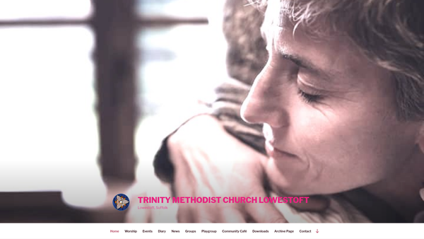 Screenshot of the Trinity Methodist Church. website