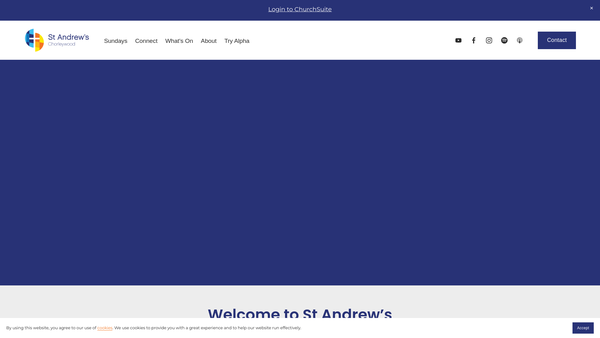 Screenshot of the St Andrews Chorleywood PCC website