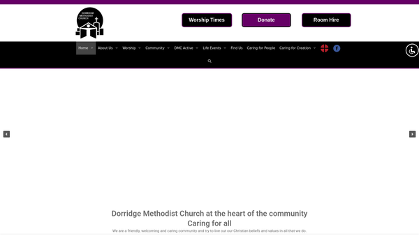 Screenshot of the Dorridge Methodist Church website