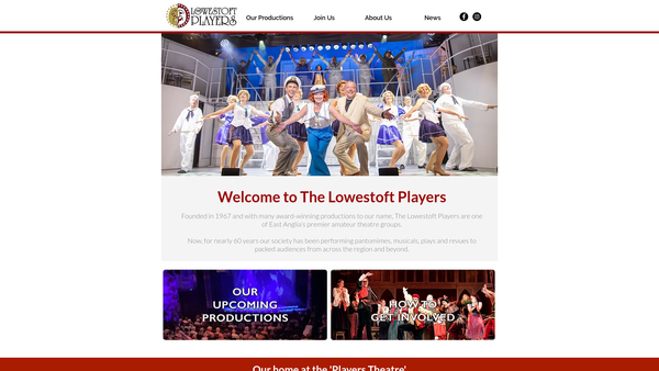 Screenshot of the The Lowestoft Players Limited website