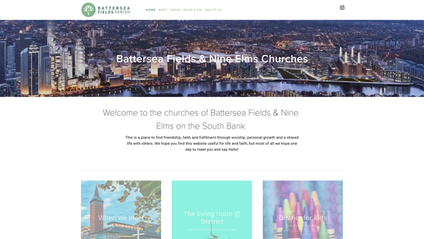 Screenshot of the The Parochial Church Council Of The Ecclesiastical Parish Of Battersea Fields website
