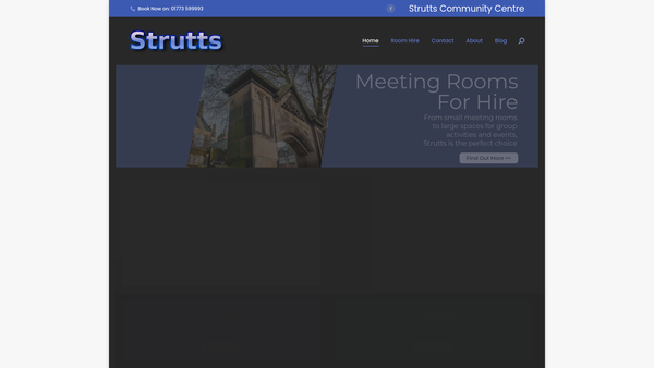 Screenshot of the Guardians Of Strutts website