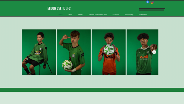 Screenshot of the Eldon Celtic Jfc website